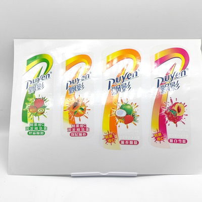 Aufkleber-Entwurf CMYK kosmetische rechteckige Kosmetik-weißer Aufkleber PVCs Pantone