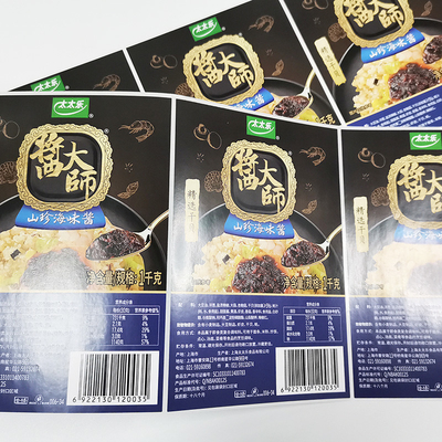Halb bedruckbare selbstklebende Aufkleber Matte Food Pack Labels CMYK BOPP