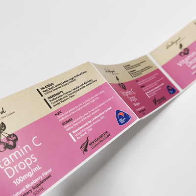 Entfernbare pharmazeutische Vitamin-Flaschen-Aufkleber des Etikettendruck-CMYK