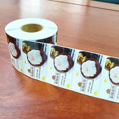 MOQ 1000 Stück Lebensmittelklebstoffetiketten mit CMYK-Druck in quadratischer Form