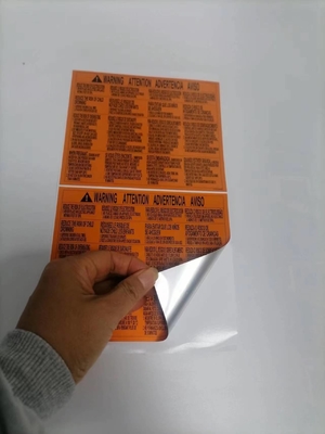 Wasserdichte Metallsticker für Verpackungsetiketten Silber Polyester